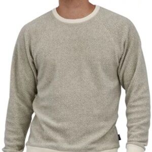 Patagonia Men's Reversible Shearling Crew Pullover Sweatshirt Natural Knit